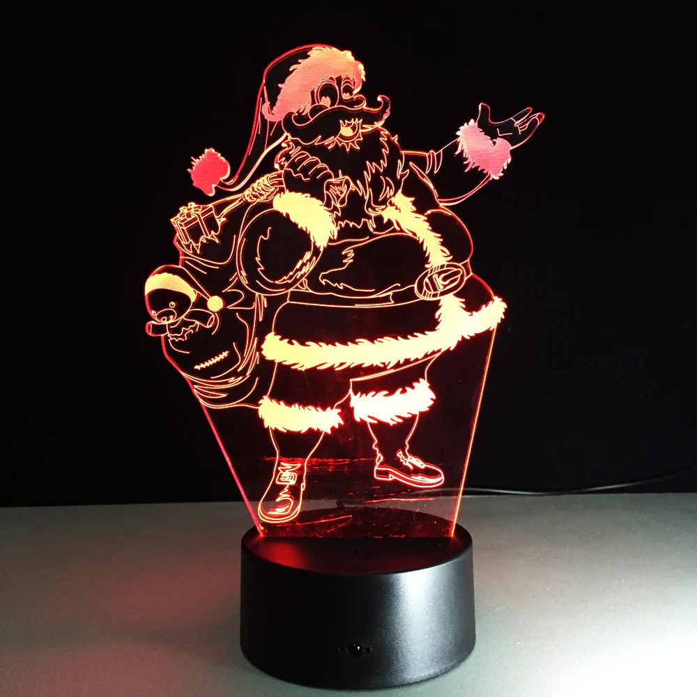 Innovative Santa SANTA CLAUS 3D ILLUSION LAMP – HomeGlamvora