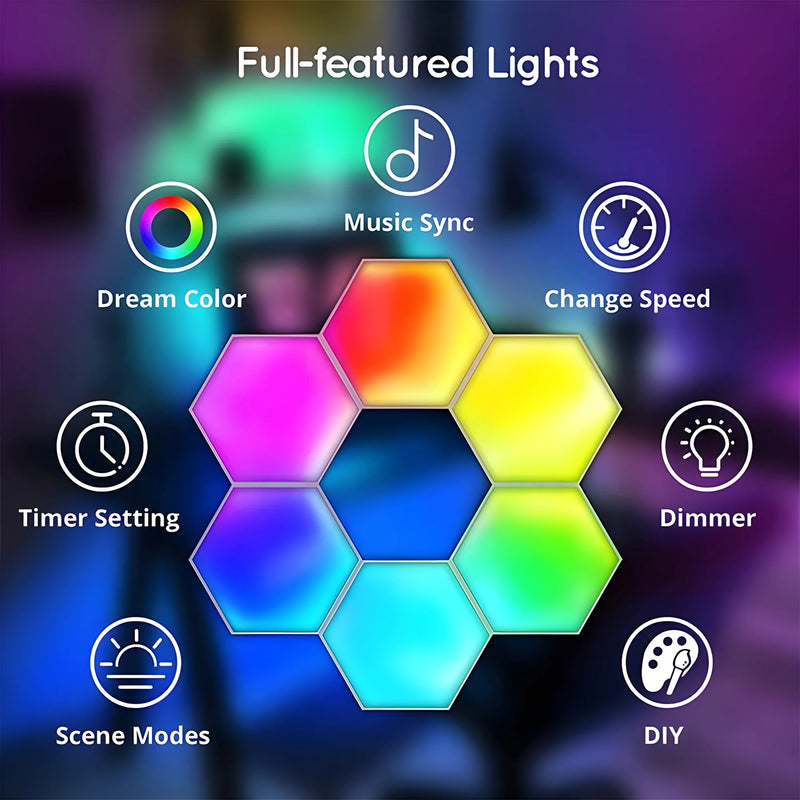 SMART HEXAGON QUANTUM WALL DECORATION LAMPS